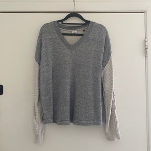 Cabi gray and cream sweater